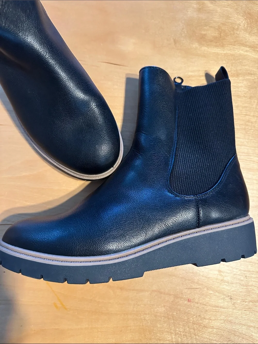 kids Art Class Black Platform Chelsea Boots